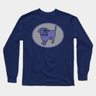 Very Peri Blue Dog on Ultimate Gray Oval Long Sleeve T-Shirt